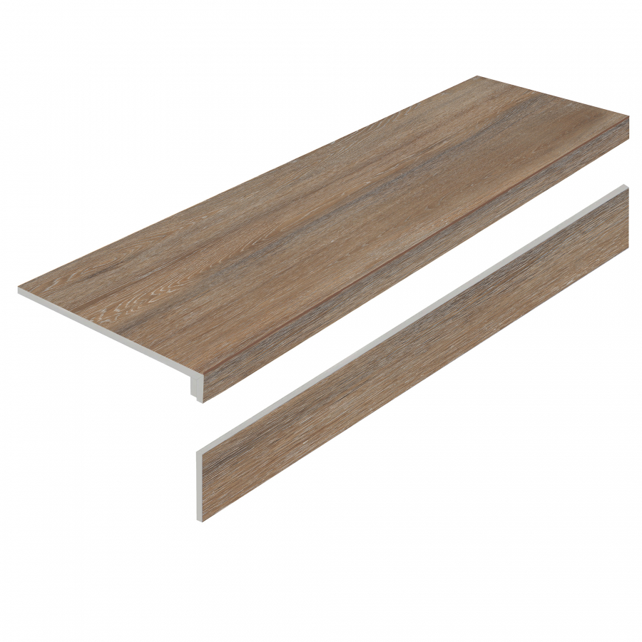 Плитка L Ступени Amazon Wood Natural Matt С Подступенником матовая 120x32 8мм Staro